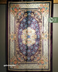 تصویر قالیچه دستباف تمام ابریشم قم کد 1413 Silk rug