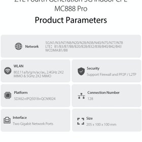 تصویر مودم 5G رومیزی ZTE MC888 pro TD-LTE 