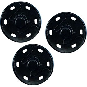 تصویر دکمه فشاری فلزی مشکی بسته 3 عددی (سایز 2.4 سانتی متر) 