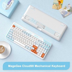 تصویر کیبورد گیمینگ بی سیم مدل KW99 مکانیکال 