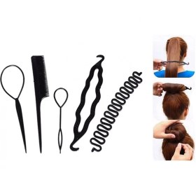 تصویر مجموعه ابزار بافت مو بسته 5 عددی Set of 5 hair weave tools