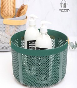 تصویر سبد فلزی دسته چوبی گرد طرح ایکیا 