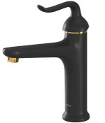 تصویر شیر روشویی کسری رابین مشکی طلایی 