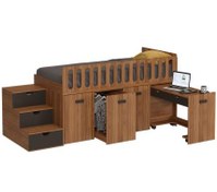 تصویر تخت دو طبقه کمجا یک نفره با میز تحریر BT760 