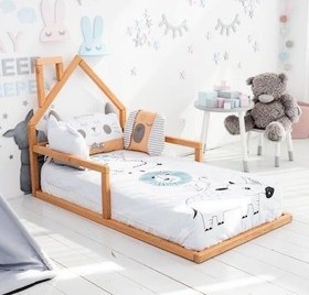 تصویر تخت خواب کودک و نوجوان مونته سوری چوبی روستیک دکور مدل GH26 - قهوه ای ا Teenage's bed Teenage's bed