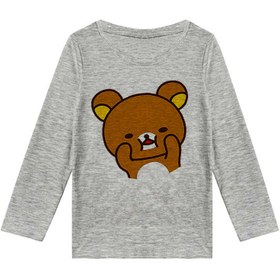 تصویر تیشرت آستین بلند دخترانه طرح خرس کوچولو کد F90 