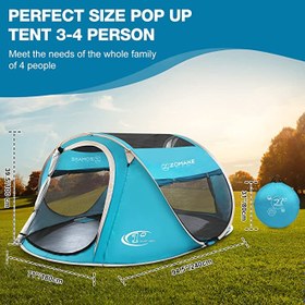 تصویر China : چادر مسافرتی 4 نفره zomake مدل ZOMAKE Pop Up Tent 2-4 Person, Beach Tent Sun Shelter for Baby with UV Pr : تاریخ تحویل: 3 تا 5 روز کاری چادر مسافرتی 4 نفره zomake مدل ZOMAKE Pop Up Tent 2-4 Person, Beach Tent Sun Shelter for Baby with UV Protection