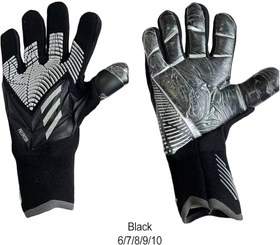 تصویر دستکش دروازه بانی آدیداس مشکی سفید اورجینال سایز ۸-۹-۱۰ - سایز Adidas predator goalkeeper gloves