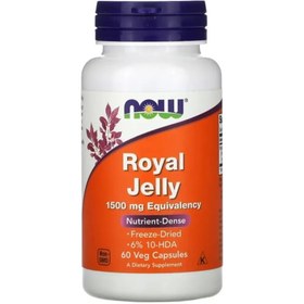 تصویر ژل رویال ناو 60 عددی Now Royal Jelly 1500Mg Now Foods, Royal Jelly, 1,500 mg, 60 Veg Capsules
