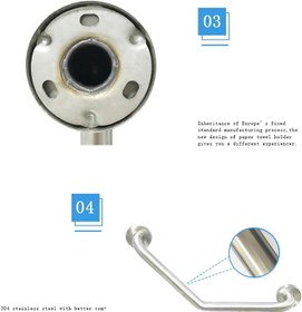 تصویر دستگیره کمکی کنار توالت فرنگی استیل با زاویه 120 درجه 