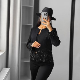 تصویر کت آویزدار مشکی سایز ۴۲ 