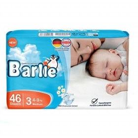 تصویر پوشک بارلی سایز 3 بسته 46 عددی (با دستمال مرطوب) ا Barlie Baby Diaper Size 3 Pack Of 46 Barlie Baby Diaper Size 3 Pack Of 46