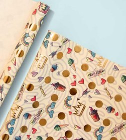 تصویر 3 برگ کاغذ کادو طلاکوب – 1075 