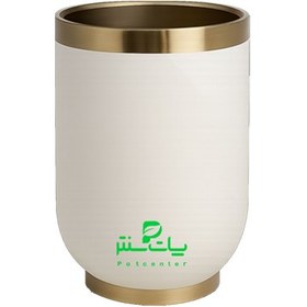 تصویر گلدان فایبرگلاس لبه فلزی 