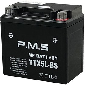 تصویر باتری موتور سیکلت پی ام اس مدل YTX5L-BS مناسب برای بنلی 150 