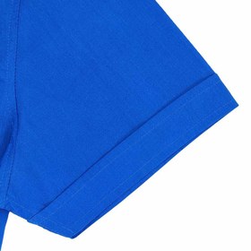 تصویر پیراهن آستین کوتاه مردانه کلاسیک ساده آبی مدل S311 