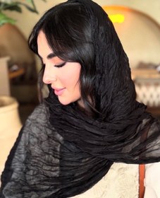تصویر شال حریر مشکی 
