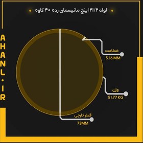 تصویر لوله 21/2 اینچ مانیسمان رده 40 دقیق کاوه 