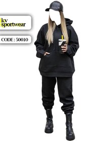 تصویر ست هودی شلوار کلاهدار زنانه کد 002 Womens hooded pants set code 002