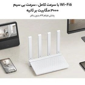 تصویر روتر بی سیم دوبانده شیائومی Xiaomi Redmi AX3000 WIFI6 RA81 /آکبند Xiaomi Redmi AX3000 WIFI6 Dual-Band Router RA81