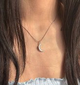 تصویر گردنبند استیل مدل ماه 