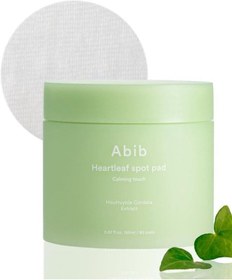 تصویر پد آرامش‌بخش نقطه‌ای قلبی (80 پد) 150 میلی‌لیتر برند abib Heartleaf Spot Pad Calming Touch (80 Pads) 150ml