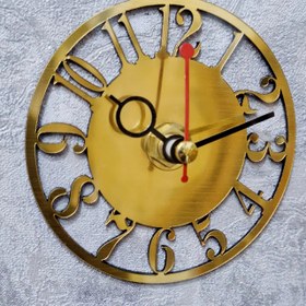 تصویر ساعت دیواری سیکو طوسی چوبی 70 سانتی طرح کاغذ دیواری Seiko clock