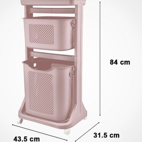 تصویر سبد رخت دو طبقه چند منظوره طرح بافت لیمون 