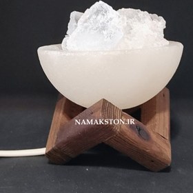 تصویر آباژور کاسه ای سنگ نمک salt bowl light