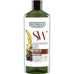 تصویر شامپو مو جوجوبا مناسب مو خشک و رنگ شده فاقد سولفات حجم 300 میلی لیتر سان وی Sunway Jojoba Oil Free Sulfate Shampoo 300 ml