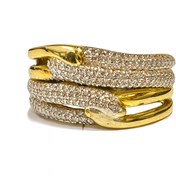 تصویر انگشتر نقره زنانه طرح ورسا عیار۹۲۵با سنگهای زیرکونیا Silver gold