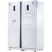 تصویر یخچال فریزر دوقلو کلور 40 فوت مدل گلوری پلاس Glory plus stainless steel twin 40 feet refrigerator freezer