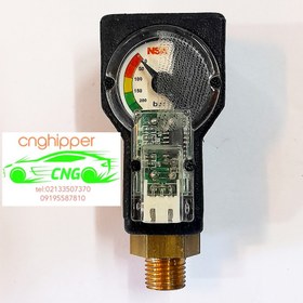 تصویر گیج درجه سی ان جی CNG نگارین صنعت آسیا ۱۲ ولت NSA همراه با کابل GAUGE NSA 12V