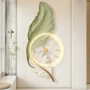 تصویر ساعت دیواری النسی مدل پر سفید با چراغ 