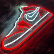 تصویر نئون مینیمال طرح کفش ساقدار نایک nike shoe minimal neon