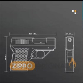 تصویر فندک جاسیگاری مدل کلت – خاکی 