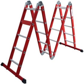 تصویر نردبان مفصلی 20 پله 4 تیکه فراز Articulated ladder with 20 steps and 4 steps