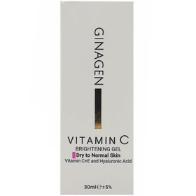 تصویر ژل روشن كننده ژیناژن ویتامین ث پوست خشك و نرمال 30 میل Ginagen Vitamin C Dry To Normal Skin Brightening Gel 30ml