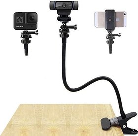 تصویر پایه وب کم میز انعطاف پذیر 27 اینچ - میز چند منظوره وب کم با گیره ثابت غول پیکر برای Logitech Webcam C920 C270 C310 C930 C922 و غیره ، برای دوربین سبک تلفن و اسپرت. 
