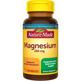 تصویر قرص منیزیم 250 میلی گرم نیچرمید ۱۰۰ عدد Nature Made Magnesium 250 Mg 100 Tablet