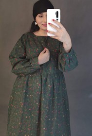 تصویر پیراهن بابونه گلدار - سایز یک / کد شش Linen dress