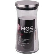 تصویر جا حبوبات شیشه ای ام جی اس ۱۲۰۰ سی سی با درب استیل 