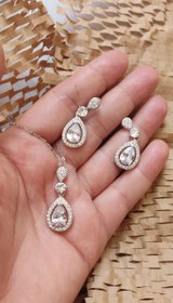 تصویر نیم ست نقره زنانه طرح سلطنتی Royal women's sterling silver jewellery