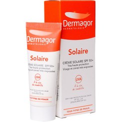 تصویر کرم ضد آفتاب بی رنگ درماگور فاقد چربی SPF50 Dermagor solaire Sunscreen unvisible SPF50 oil free Cream 40ml