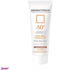 تصویر ضد آفتاب رنگی درماتیپیک (Dermatypique) با spf50 مناسب پوست چرب رنگ بژ طلایی حجم 50 میلی لیتر 