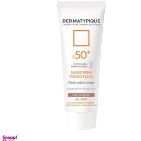 تصویر ضد آفتاب رنگی درماتیپیک (Dermatypique) با spf50 مناسب پوست چرب رنگ بژ طلایی حجم 50 میلی لیتر 