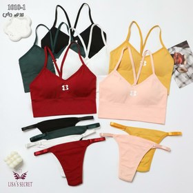 تصویر ست نیم تنه شورت نخی زنانه LISA کد 002 LISA Womens Cotton Panties Set Code 002