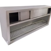 تصویر کابینت استیل اب چکان دیواری ۱۲۰سانت با در کشویی 