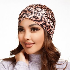 تصویر توربان (کلاه حجاب) مخمل طرح پلنگی - شناسه 251056 