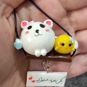 تصویر آویز ماشین گربه و جوجه 